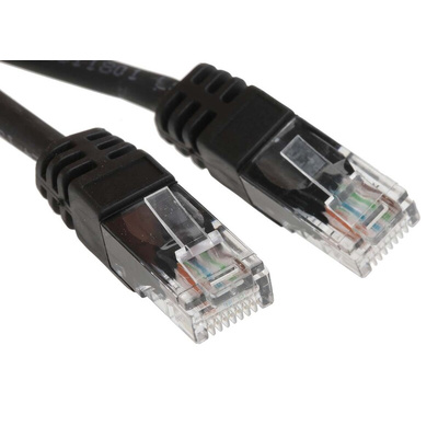 RS PRO Cat5e Male RJ45 to Male RJ45 Ethernet Cable, U/UTP, Black LSZH Sheath, 30m