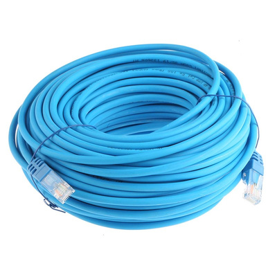 RS PRO Cat5e Male RJ45 to Male RJ45 Ethernet Cable, U/UTP, Blue LSZH Sheath, 30m