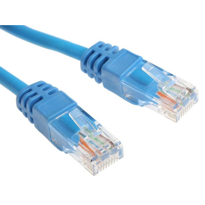 RS PRO Cat5e Male RJ45 to Male RJ45 Ethernet Cable, U/UTP, Blue LSZH Sheath, 30m
