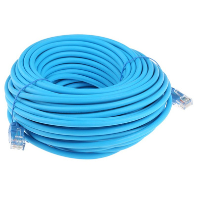 RS PRO Cat5e Male RJ45 to Male RJ45 Ethernet Cable, U/UTP, Blue LSZH Sheath, 20m