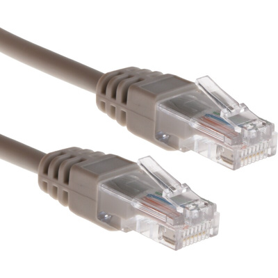 RS PRO Cat5e Male RJ45 to Male RJ45 Ethernet Cable, U/UTP, Grey LSZH Sheath, 15m