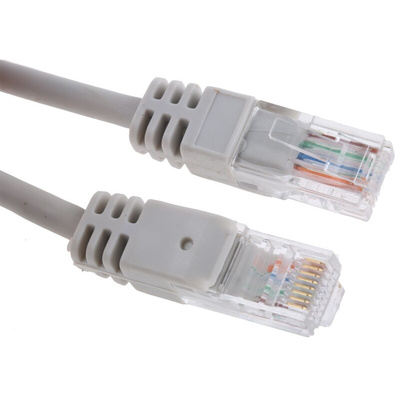 RS PRO Cat5e Male RJ45 to Male RJ45 Ethernet Cable, U/UTP, Grey LSZH Sheath, 20m