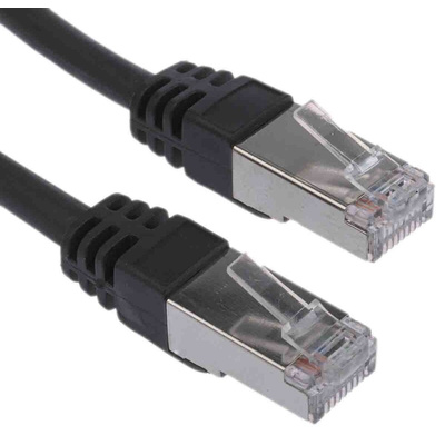 RS PRO Cat6 Male RJ45 to Male RJ45 Ethernet Cable, F/UTP, Black LSZH Sheath, 30m