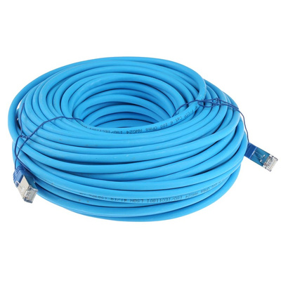 RS PRO Cat6 Male RJ45 to Male RJ45 Ethernet Cable, F/UTP, Blue LSZH Sheath, 30m