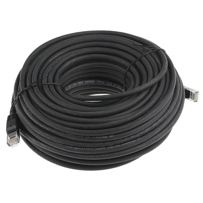RS PRO Cat6 Male RJ45 to Male RJ45 Ethernet Cable, U/UTP, Black LSZH Sheath, 30m
