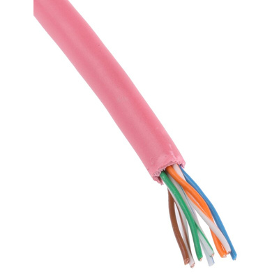 RS PRO Cat5 Ethernet Cable, U/UTP, Red PVC Sheath, 50m