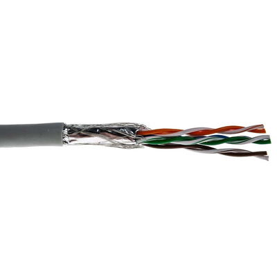 RS PRO Cat5e Ethernet Cable, S/UTP, Grey PVC Sheath, 305m