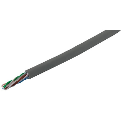 RS PRO Cat6 Ethernet Cable, U/UTP, Grey PVC Sheath, 305m
