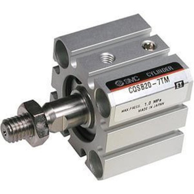 SMC Pneumatic Compact Cylinder - 25mm Bore, 10mm Stroke, CQS Series, Double Acting