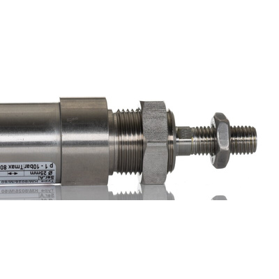 Norgren Double Acting Cylinder - KM/8025/M/50, 25mm Bore, 50mm Stroke, KM/8000/M Series, Double Acting