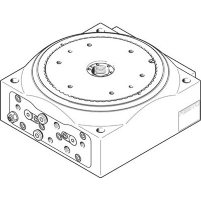 Festo DHTG-140-3-A Series Double Action Pneumatic Rotary Actuator, <= 0.03° Rotary Angle