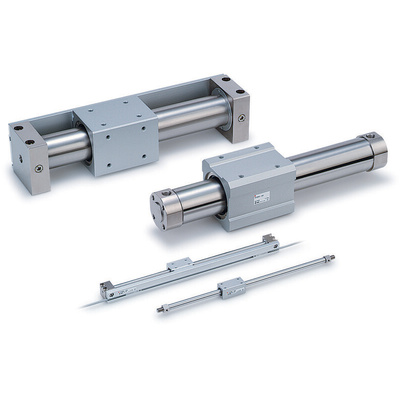 SMC Double Acting Rodless Pneumatic Cylinder 350mm Stroke, 15mm Bore