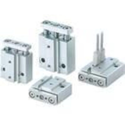 Miniature guide rod cylinder, double acting, magnetic, 6mm bore, 15mm stroke, slide bearing