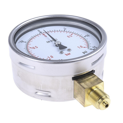 RS PRO G 3/8 Analogue Pressure Gauge 1bar Bottom Entry, RS Calibration, -1bar min.