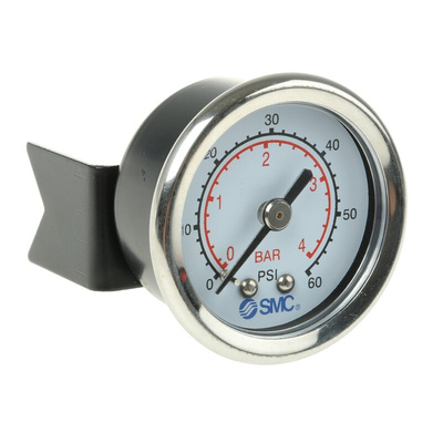 SMC Analogue Pressure Gauge 4bar Back Entry, 4K8-4P, 0bar min.