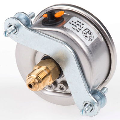 WIKA G 1/4 Analogue Pressure Gauge 10bar Back Entry, 9314195, 0bar min.