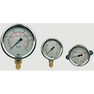 WIKA G 1/4 Analogue Pressure Gauge 400bar Back Entry, 9314203, RS Calibration, 0bar min.