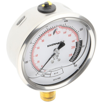 Enerpac Analogue Pressure Gauge 700bar Bottom Entry, GF20B, UKAS, 0bar min.