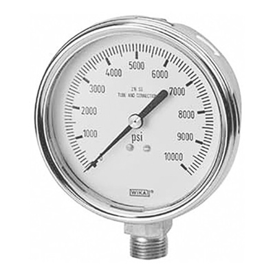 WIKA Analogue Pressure Gauge 2000psi Bottom Entry, 9832705, UKAS