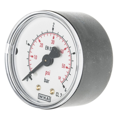 WIKA Analogue Pressure Gauge 4bar Back Entry, 7833896, RS Calibration, 0bar min.