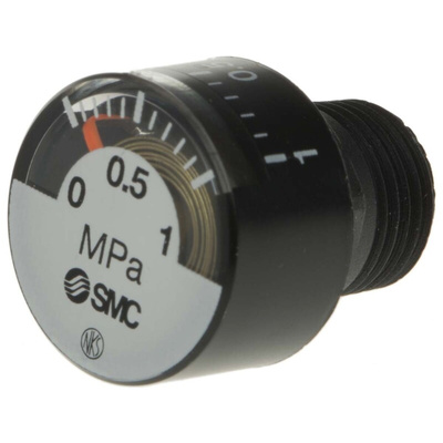 SMC Analogue Pressure Gauge 1MPa Back Entry, G15-10-01, RS Calibration, 0MPa min.