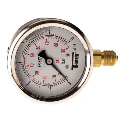 Sferaco G 1/4 Analogue Pressure Gauge 6bar Bottom Entry, 1613005, RS Calibration, 0bar min.