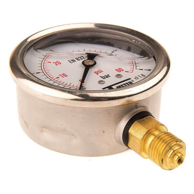 Sferaco G 1/4 Analogue Pressure Gauge 4bar Bottom Entry, 1613004, RS Calibration, 0bar min.