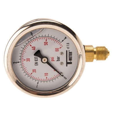 Sferaco G 1/4 Analogue Pressure Gauge 4bar Bottom Entry, 1613004, RS Calibration, 0bar min.