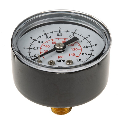 Norgren Analogue Pressure Gauge 10bar Back Entry, 18-013-989, RS Calibration, 0bar min.