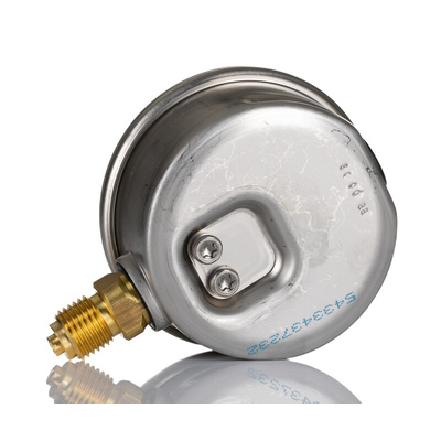RS PRO G 1/4 Analogue Pressure Gauge 40bar Bottom Entry, 0bar min.