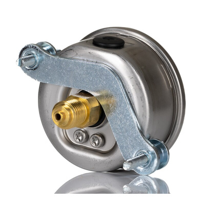 RS PRO G 1/4 Analogue Pressure Gauge 400bar Back Entry, 0bar min.
