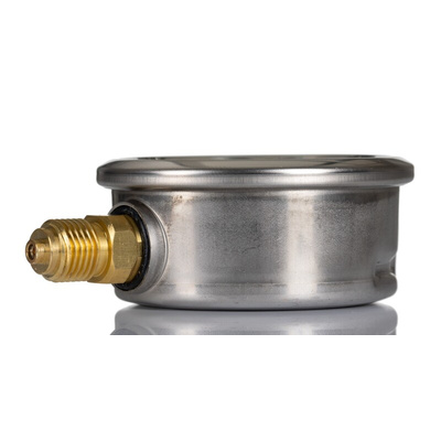 RS PRO G 1/4 Analogue Pressure Gauge 6bar Bottom Entry, 0bar min.