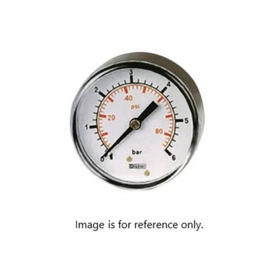 RS PRO BSP 1/4 Analogue Pressure Gauge 160psi Back Entry, 0psi min.