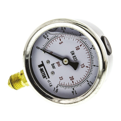 Sferaco G 1/4 Analogue Pressure Gauge 1.6bar Bottom Entry, 1613002, 0bar min.