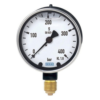 WIKA Analogue Pressure Gauge 100psi Back Entry, 9318178, 213.40