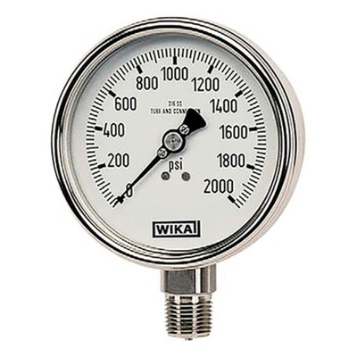 WIKA Analogue Pressure Gauge 3000psi Bottom Entry, 9831988, 233.54