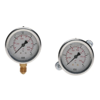 WIKA Analogue Pressure Gauge 250bar Back Entry, 7656098, UKAS, 0bar min.