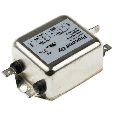 RS PRO 3A 250 V ac 400Hz, Chassis Mount RFI Filter, Tab