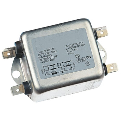 RS PRO 1A 250 V ac 400Hz, Chassis Mount RFI Filter, Tab