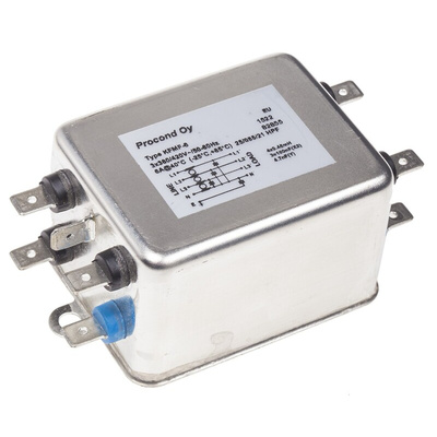 RS PRO 6A 420 V ac 400Hz, Chassis Mount RFI Filter, Tab 3 Phase