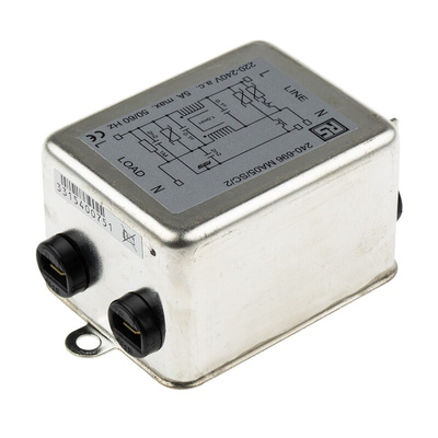 RS PRO 5A 240 V ac 50/60Hz, Chassis Mount RFI Filter, Fast-On