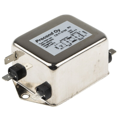 RS PRO 10A 250 V ac 400Hz, Chassis Mount RFI Filter, Tab