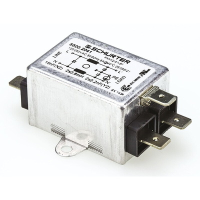 Schurter, FMW2 6A 250 V ac 60Hz, Panel Mount RFI Filter, Solder Tab, Single Phase