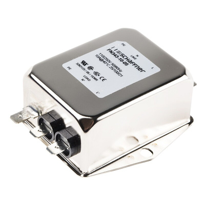 Schaffner FN 343 Series 10A 250 V ac 400Hz Chassis Mount RFI Filter, with Tab Terminals
