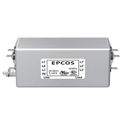 EPCOS, B84143A*166 10A 300/520 V ac 50 → 60Hz, Chassis Mount EMC Filter, Terminal Block 3 Phase