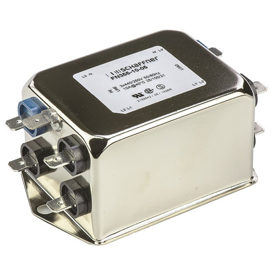 Schaffner FN 355 Series 10A 440 V ac 400Hz Flange Mount RFI Filter, with Tab Terminals