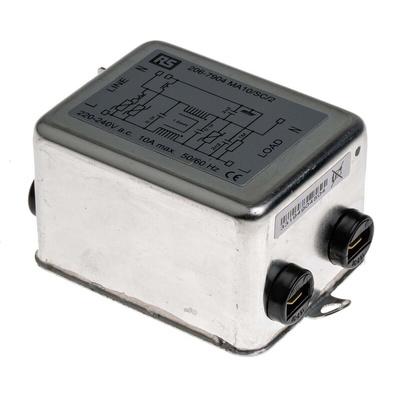 RS PRO 10A 240 V ac 50/60Hz, Chassis Mount RFI Filter, Fast-On