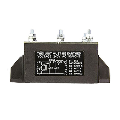 United Automation, NFE61PT 25A 230 V ac 50 → 60Hz, Panel Mount RFI Filter, M4 Screw, Single Phase