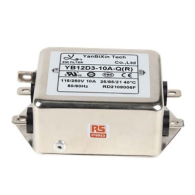 RS PRO 10A 250 V ac, Chassis Mount EMI Filter 2 Phase