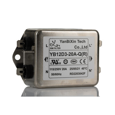 RS PRO 20A 250 V ac, Chassis Mount EMI Filter 2 Phase